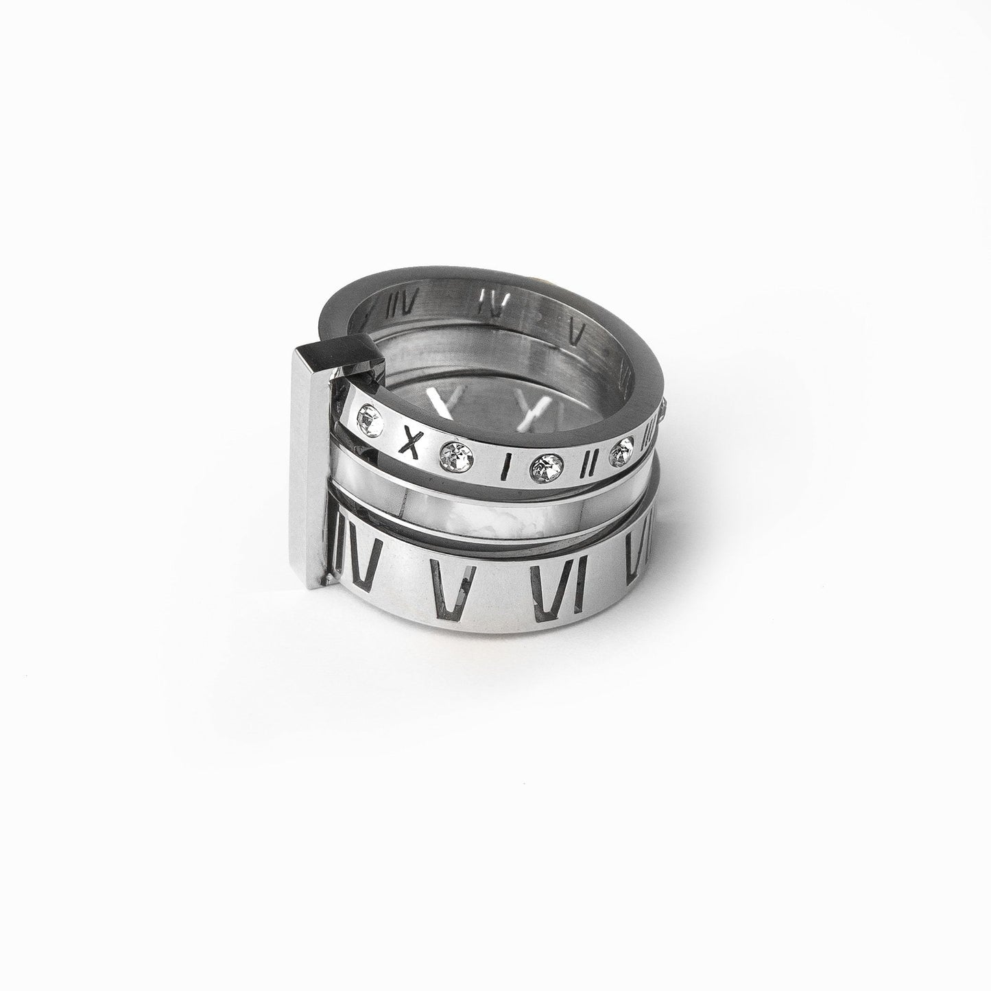 Isabelle – Bague Triple Apilada con Piedras Brillantes