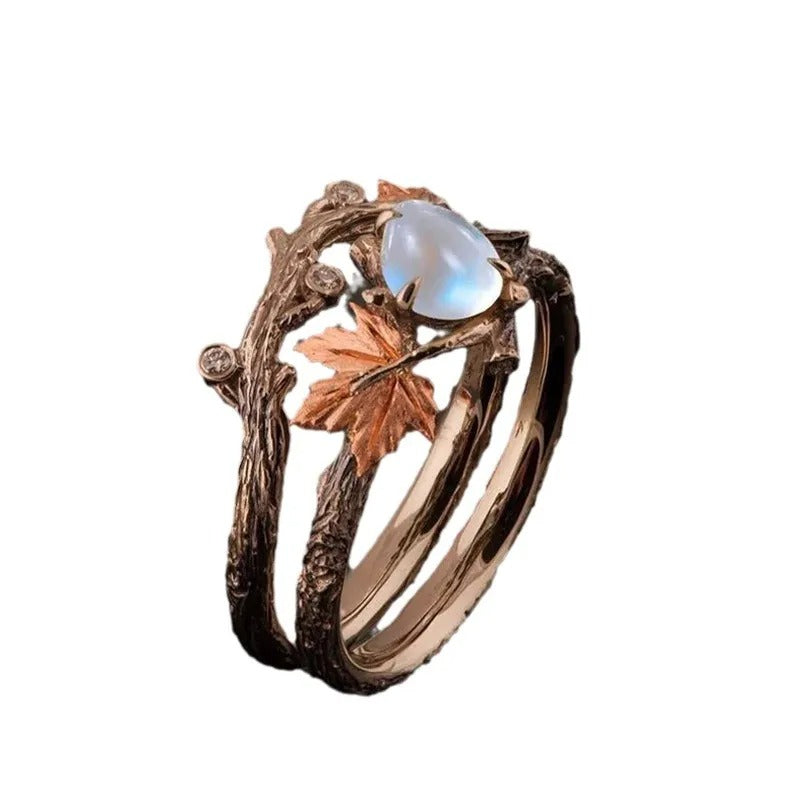 Ysia – Anillo Piedra de Luna al Estilo Natural