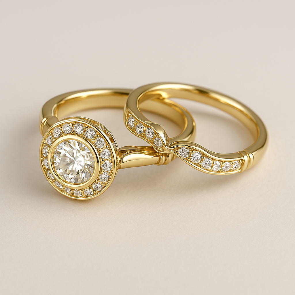 Cleo – Pack de Anillos Vintage Dorados con Circonita