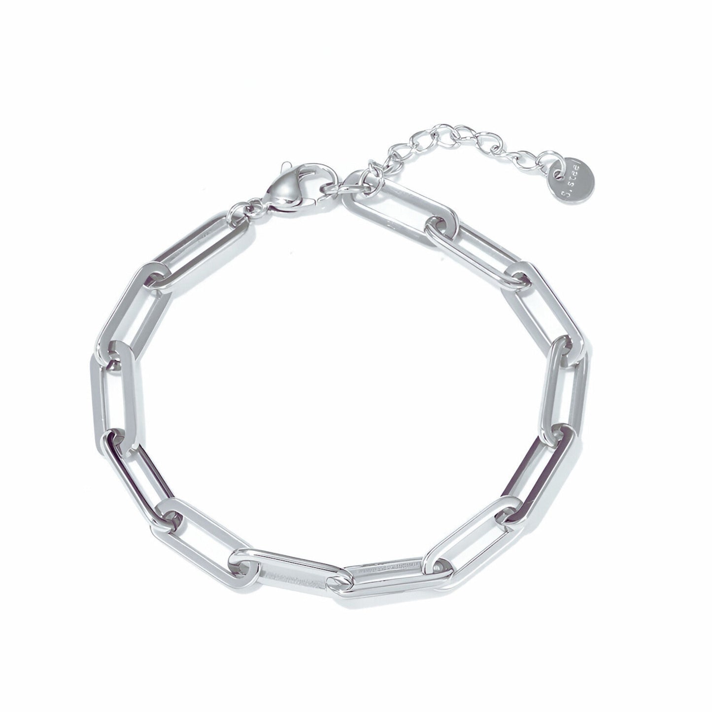 Nayumi – Pulsera Cadena Gruesa con Hebilla Cuadrada Geométrica