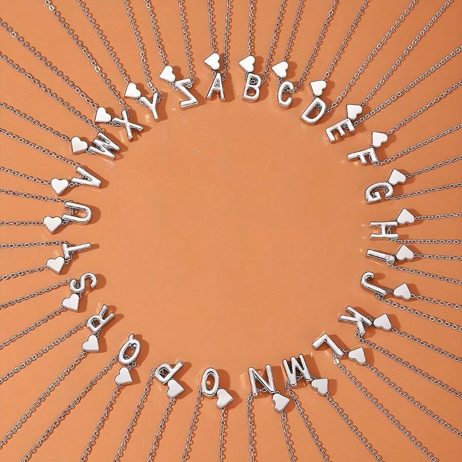 Conjunto de Joyería Corazón Inicial - Conjunto de Joyería Inicial Love