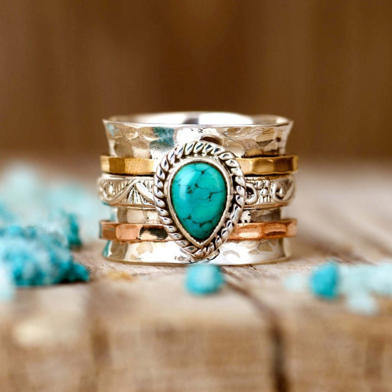 Alma – Anillo Vintage Bohemio en Turquesa