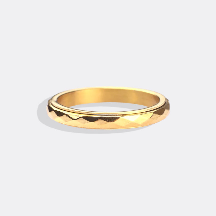 Nadia – Anillo Fidget Giratorio de Banda Martillada Delicada
