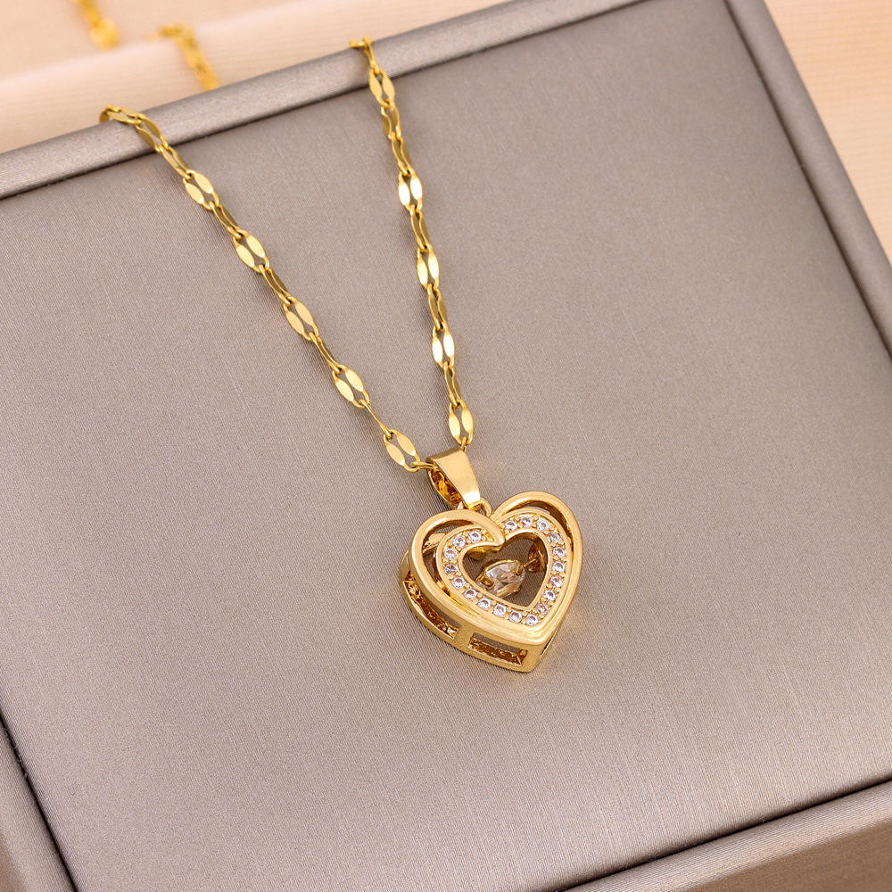 Colgante de Corazón - Collar Doble Capa