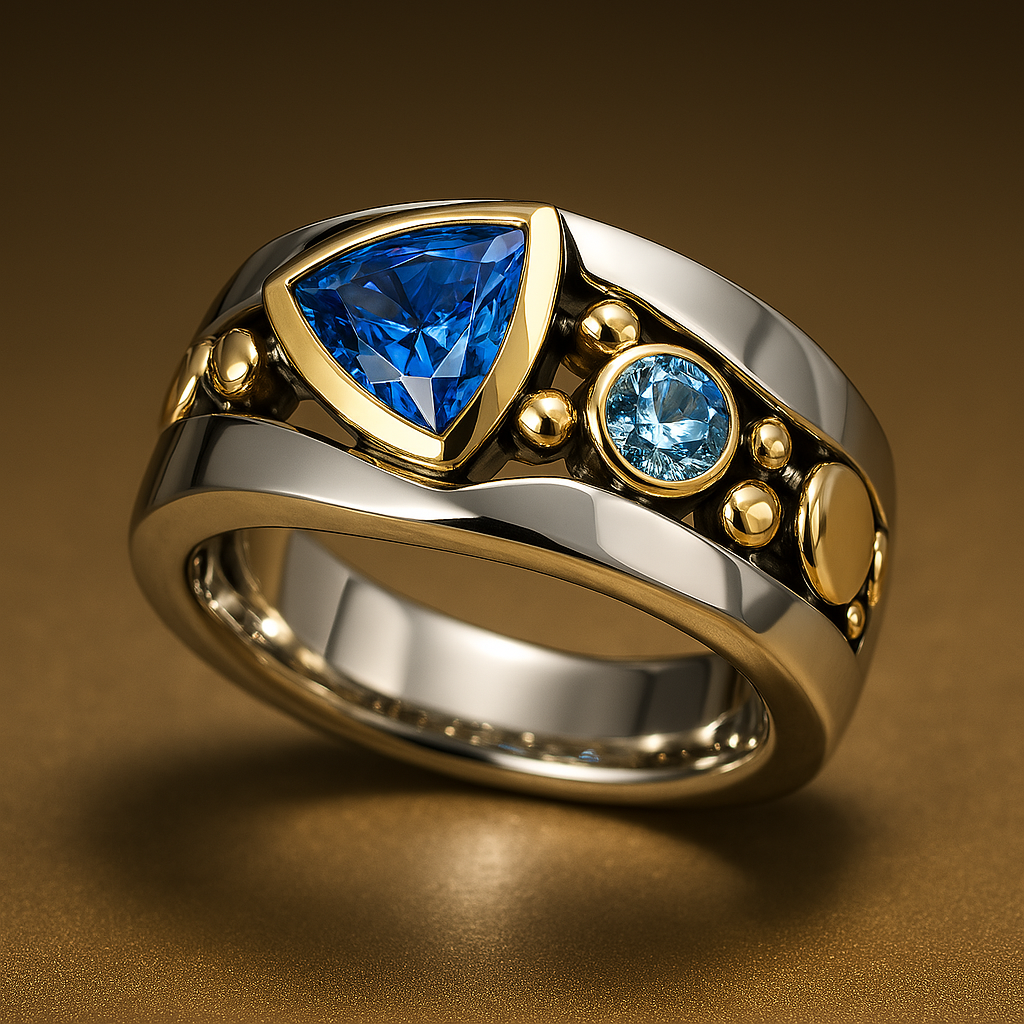 Yana – Anillo Vintage con Cristal Azul