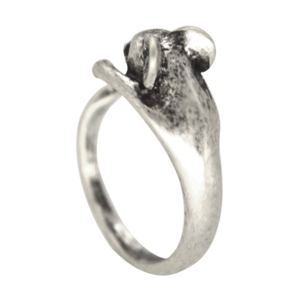Estilo elegante - Anillo de plata vintage con diseño de ratón