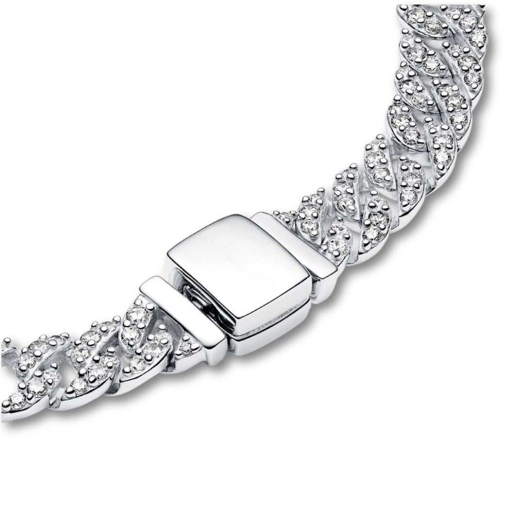 Soraya – Pulsera Cadena Cubana en Moissanita Oro 18K