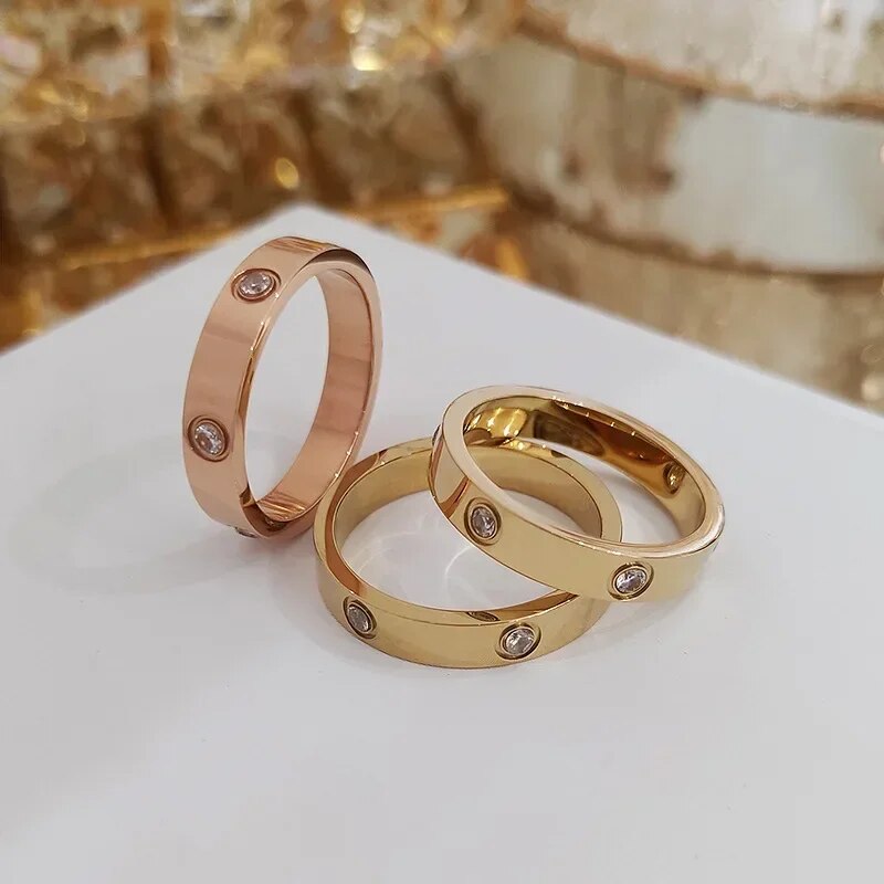 Anillo de Cristal 18K Baño de Oro