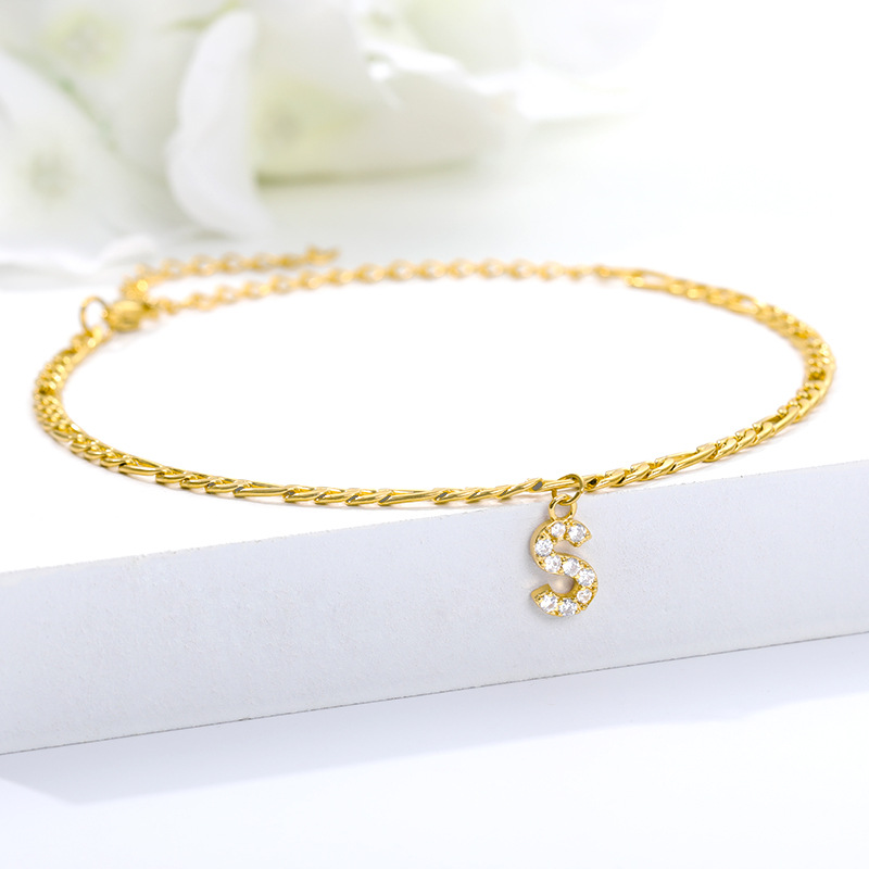 Love Initial Anklet - Pieza de tobillo con su inicial