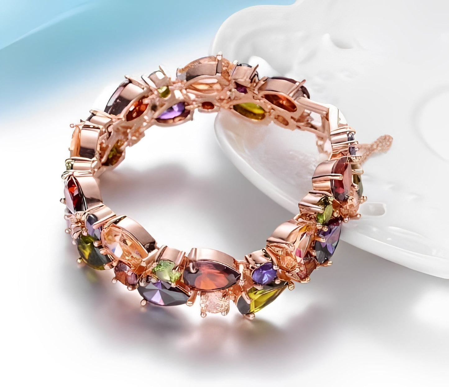 Cherilyn – Pulsera Multicolor en Oro Rosa