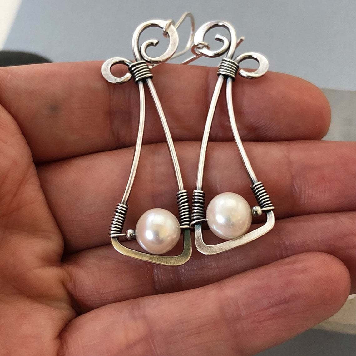 Isolde – Pendientes Vintage en Plata de Ley y Perlas
