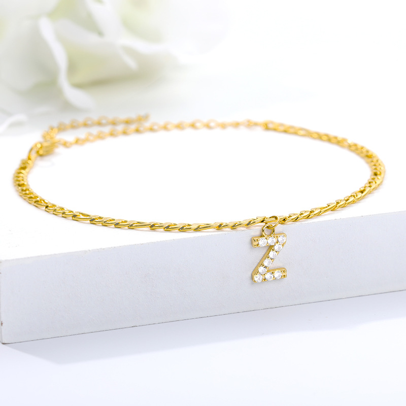 Love Initial Anklet - Pieza de tobillo con su inicial