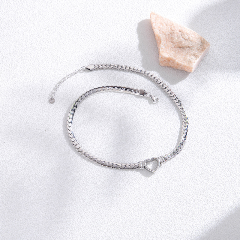 Pulsera de Corazón Hueco Dorado - Pulsera de Corazón Abierto
