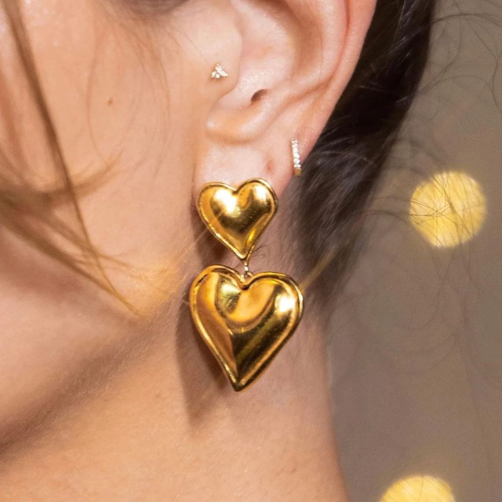 Pendientes Doble Corazón