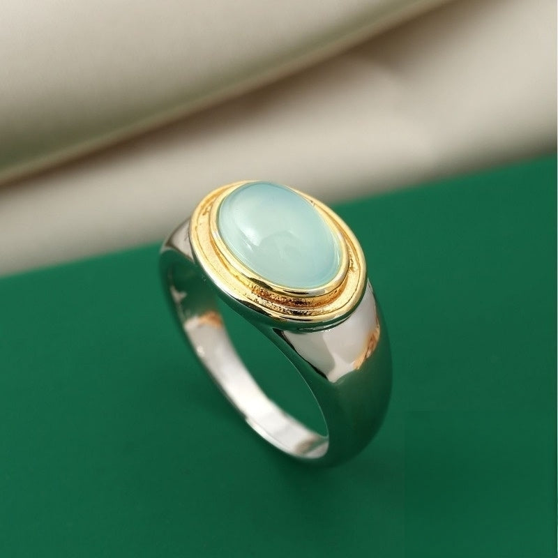 Mira – Anillo Vintage en Piedra de Luna Verde