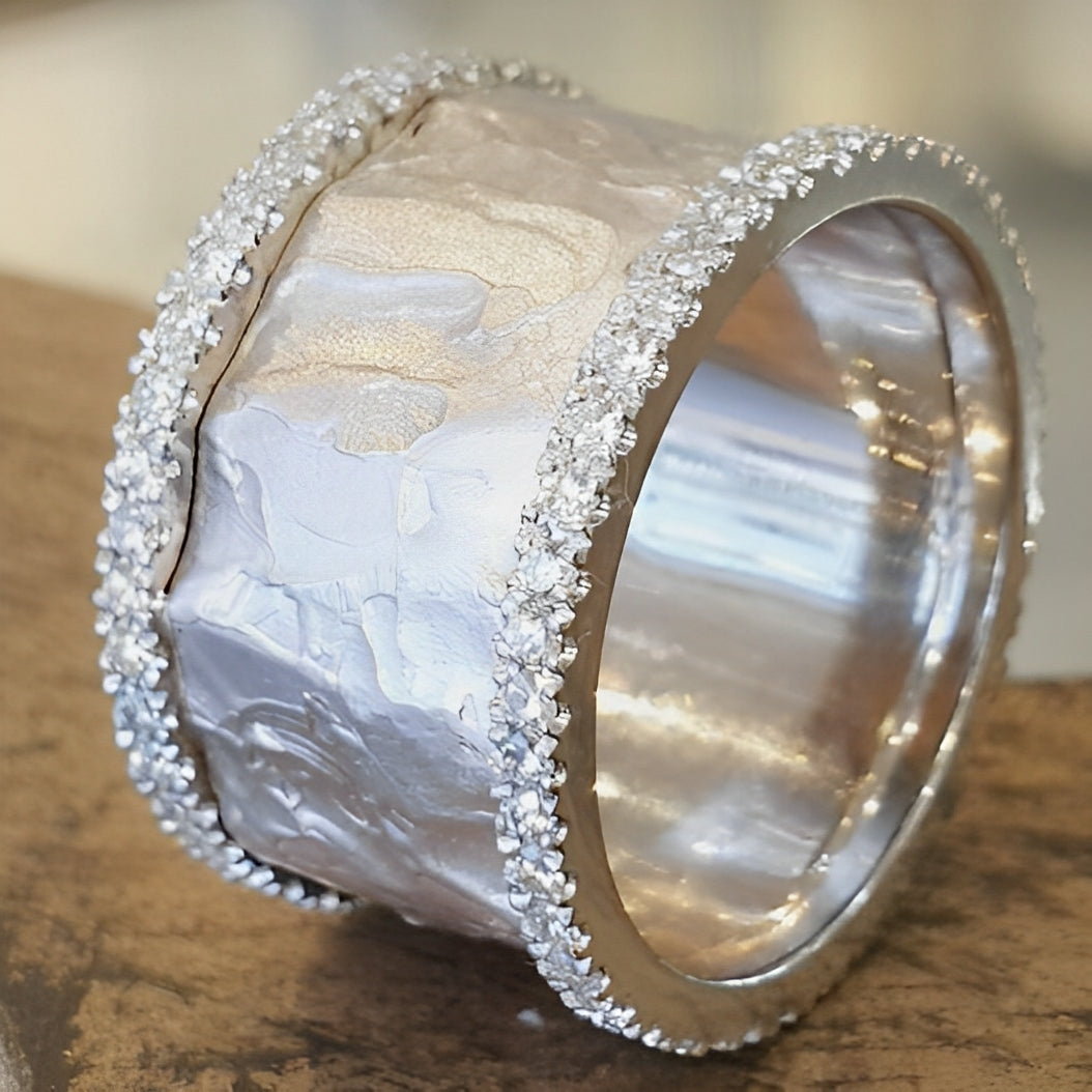 Lina – Anillo Vintage Plateado con Circonita