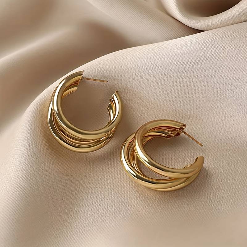 Aros triples - 3 aros dorados