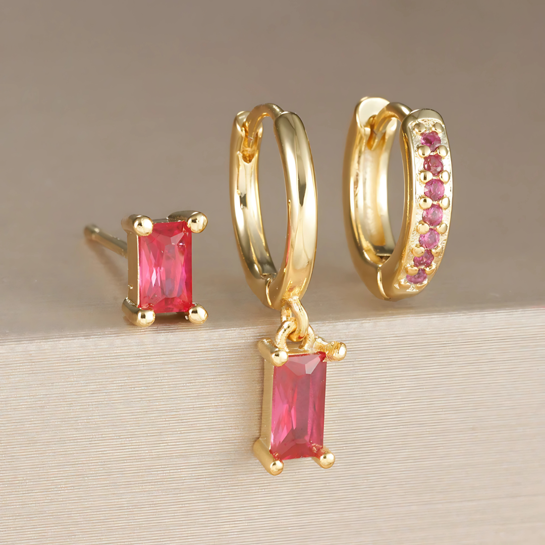 Zelina – Pendientes Rectangulares de Zirconia