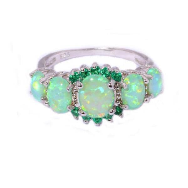 Toni – Anillo Ópalo Verde & Esmeralda
