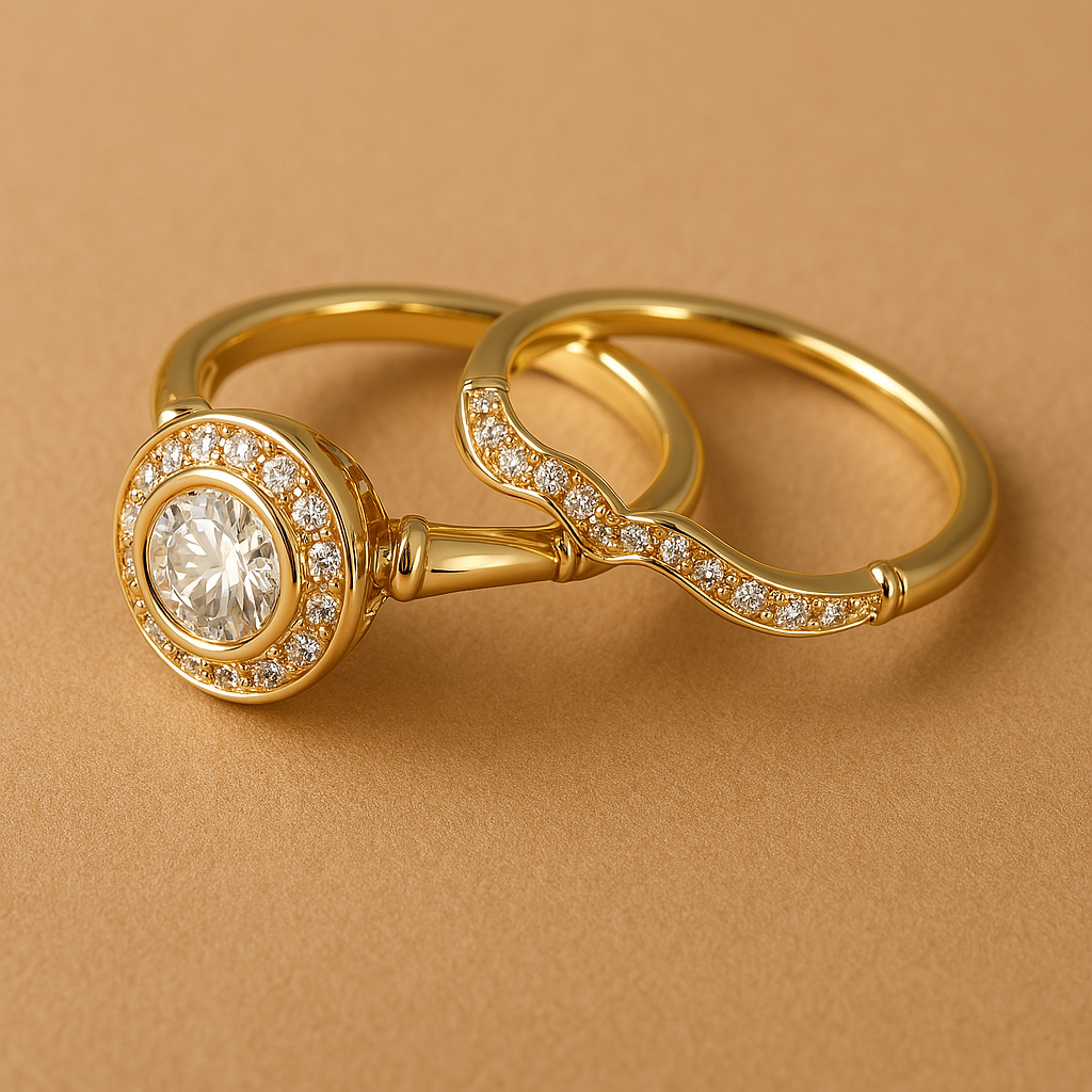 Cleo – Pack de Anillos Vintage Dorados con Circonita