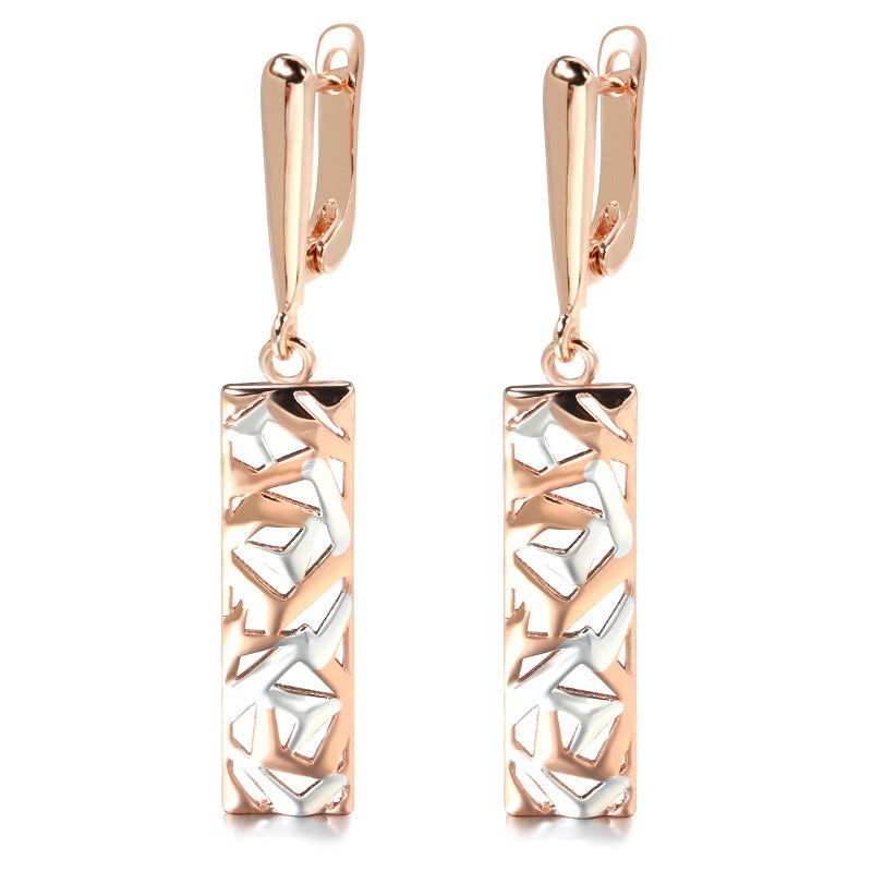 Clarisse – Pendientes elegantes rectangulares en oro y plata