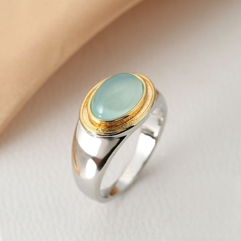Mira – Anillo Vintage en Piedra de Luna Verde