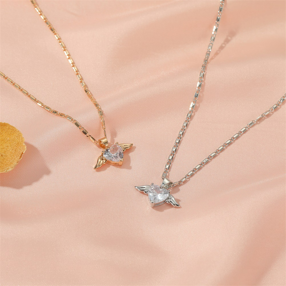 Collar Alas del Amor - Cadena Corazones y Alas