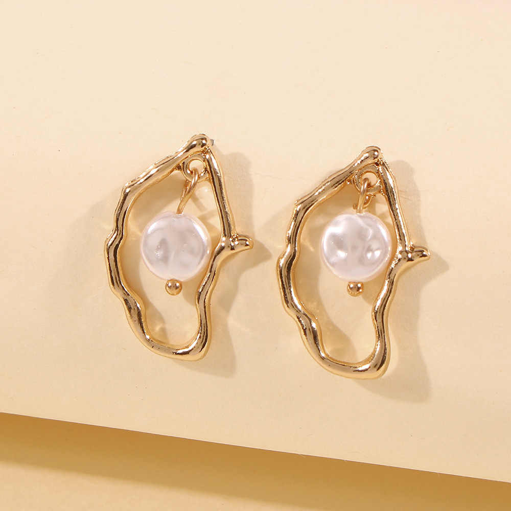 Pendientes de perlas irregulares - pendientes colgantes de perlas