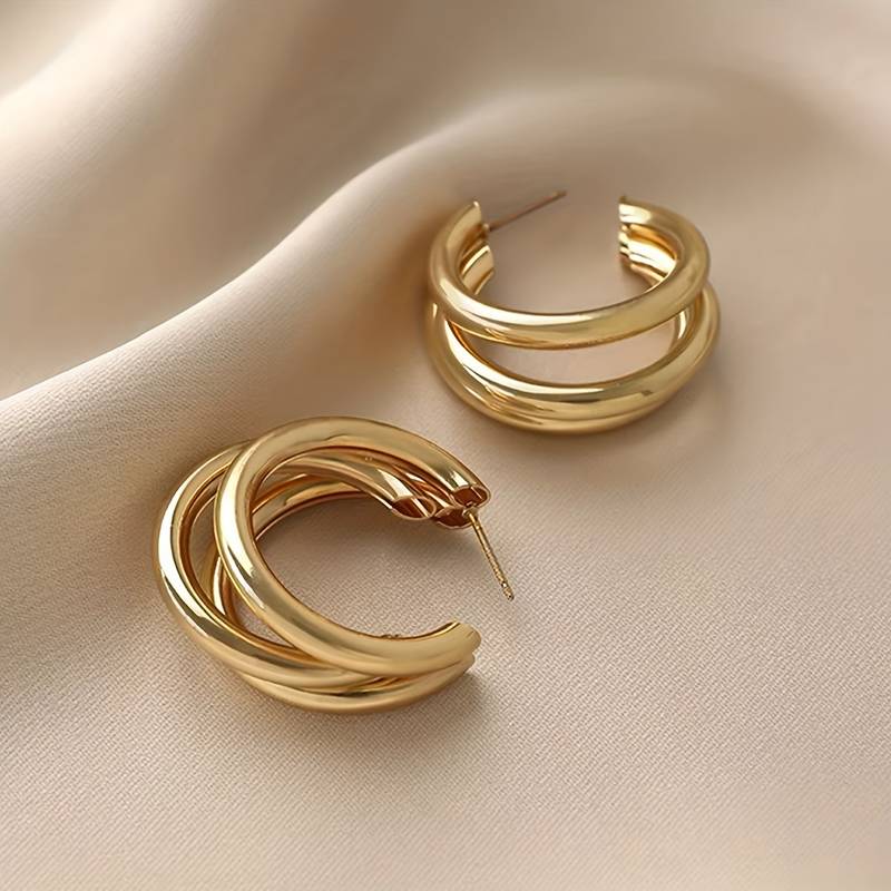 Aros triples - 3 aros dorados
