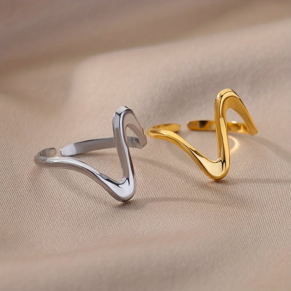 Rea – Anillo Ajustable Tipo Manchette de Estilo Moderno