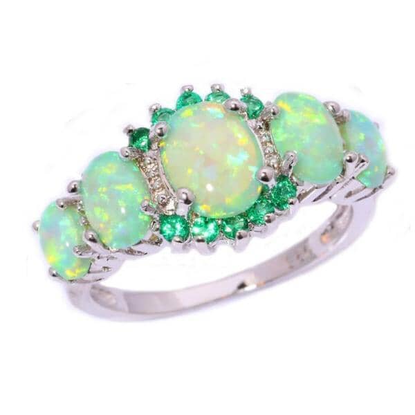 Toni – Anillo Ópalo Verde & Esmeralda