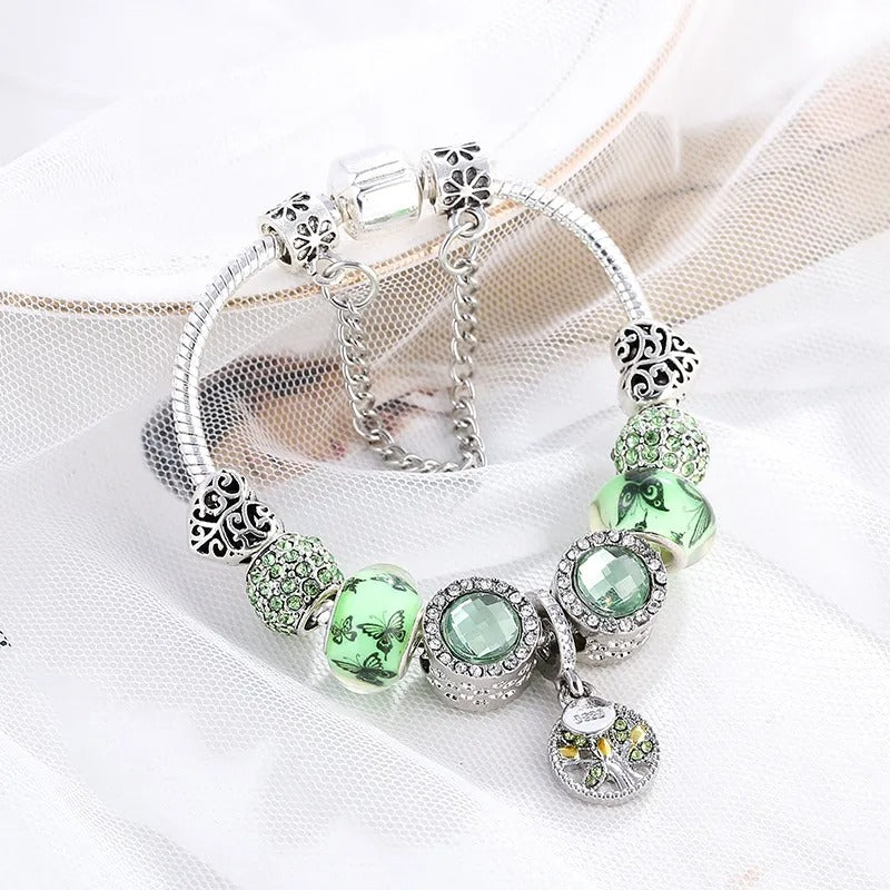 Caelia – Pulsera Elegancia Cristal y Plata