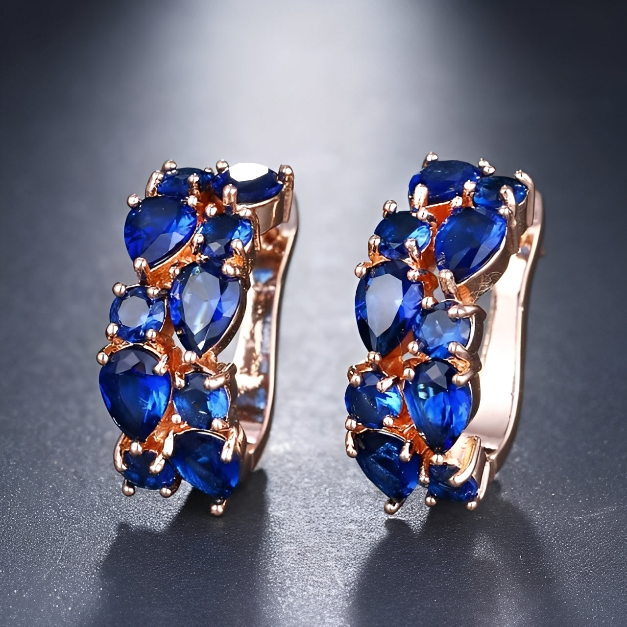 Telma – Pendientes Chic Multicolores Oro Rosa
