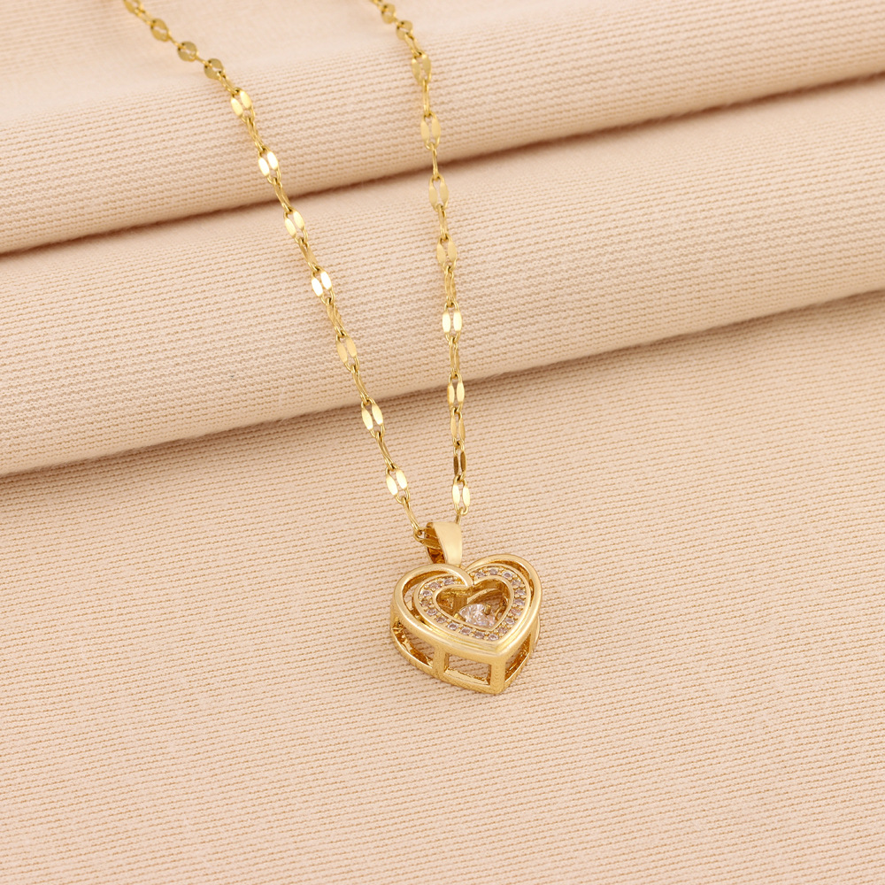 Colgante de Corazón - Collar Doble Capa