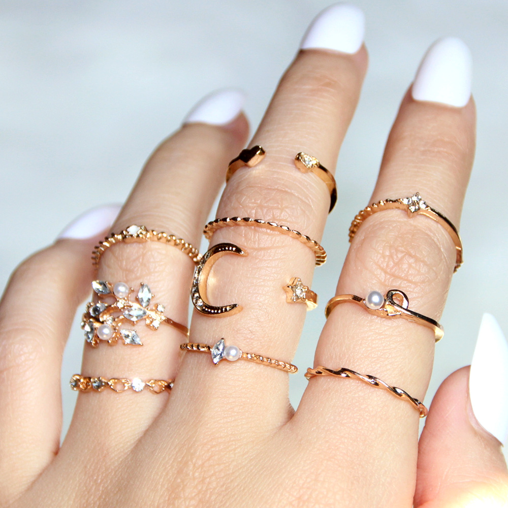 Luna y Estrella - 10 Anillos de Moda