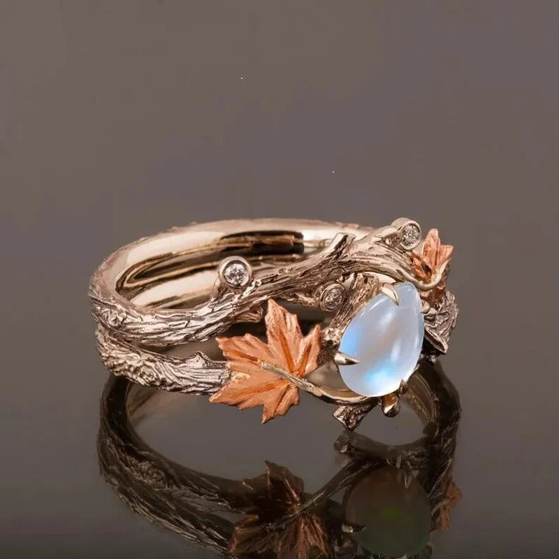Ysia – Anillo Piedra de Luna al Estilo Natural