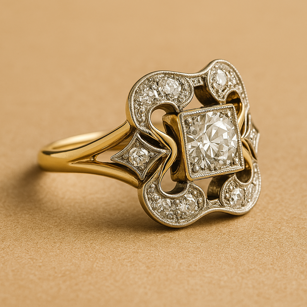 Leanie – Anillo Vintage Dorado con Circonita