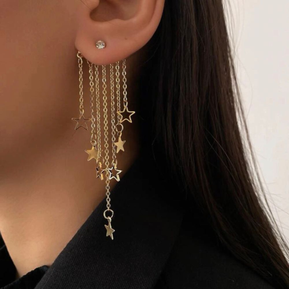 Valerie – Pendientes Estrella con Borlas
