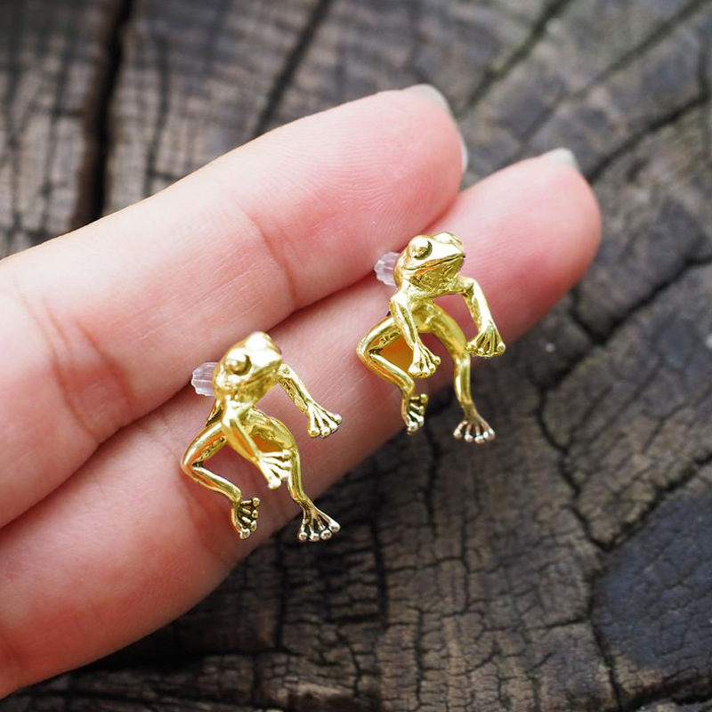 Rana flotante adorable - Pendientes mini rana