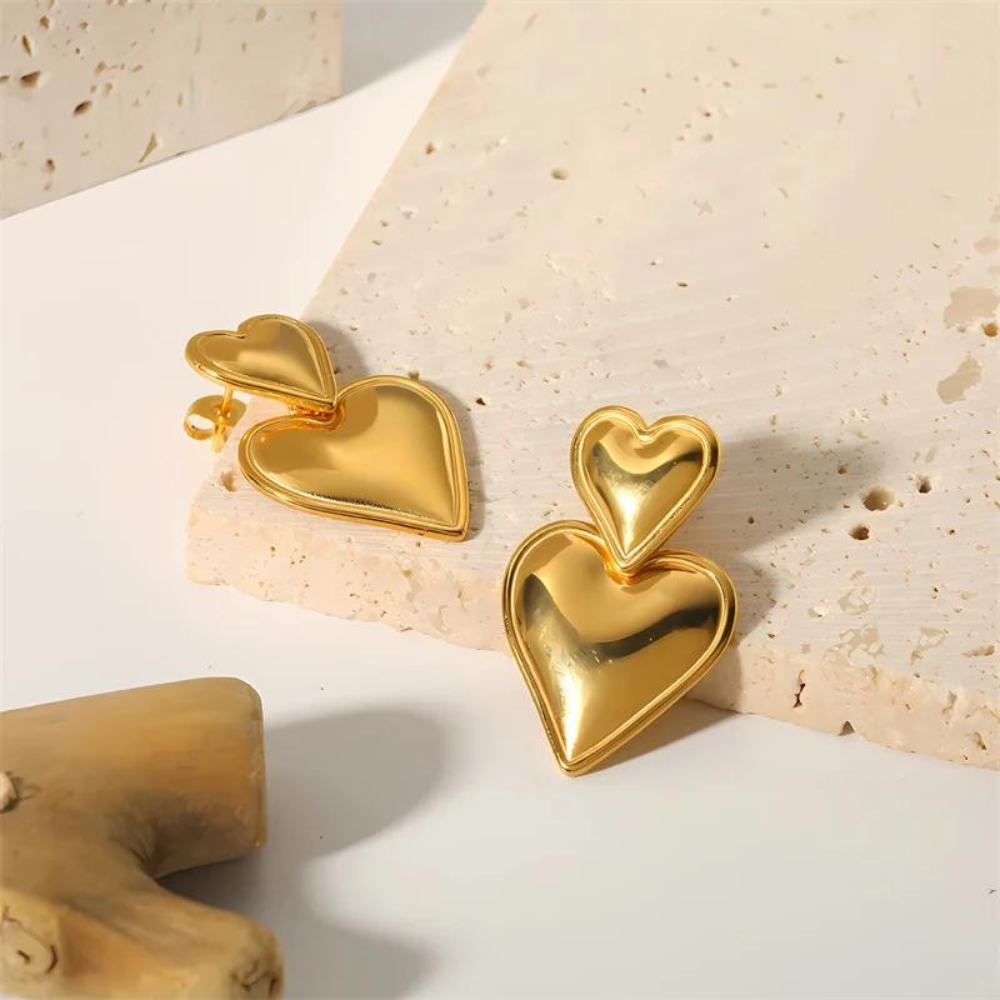 Pendientes Doble Corazón