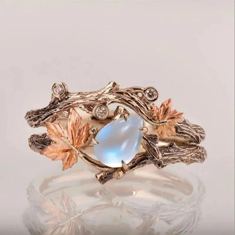 Ysia – Anillo Piedra de Luna al Estilo Natural