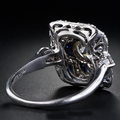 El Abrazo Azul - Anillo Vintage de Plata con Brillante Circón