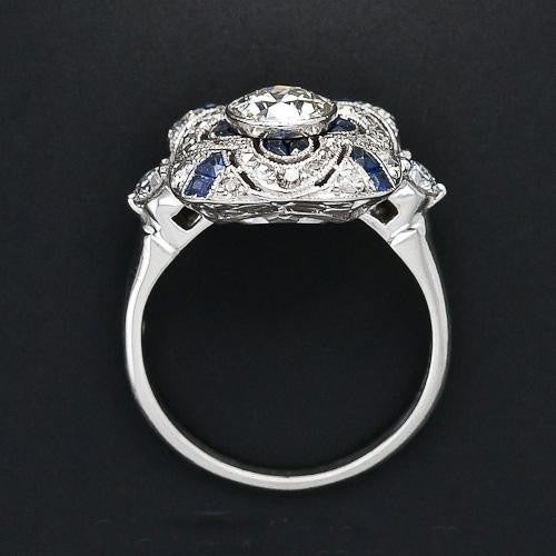 El Abrazo Azul - Anillo Vintage de Plata con Brillante Circón