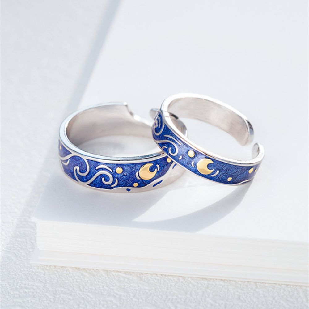 Damas Anillo Set Ajustable Cielo Estrellado (2-piezas)
