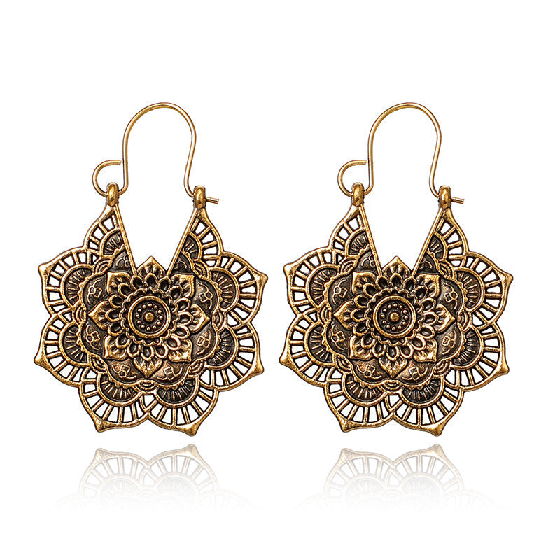 Sahana – Pendientes Boho de Mandala de Loto
