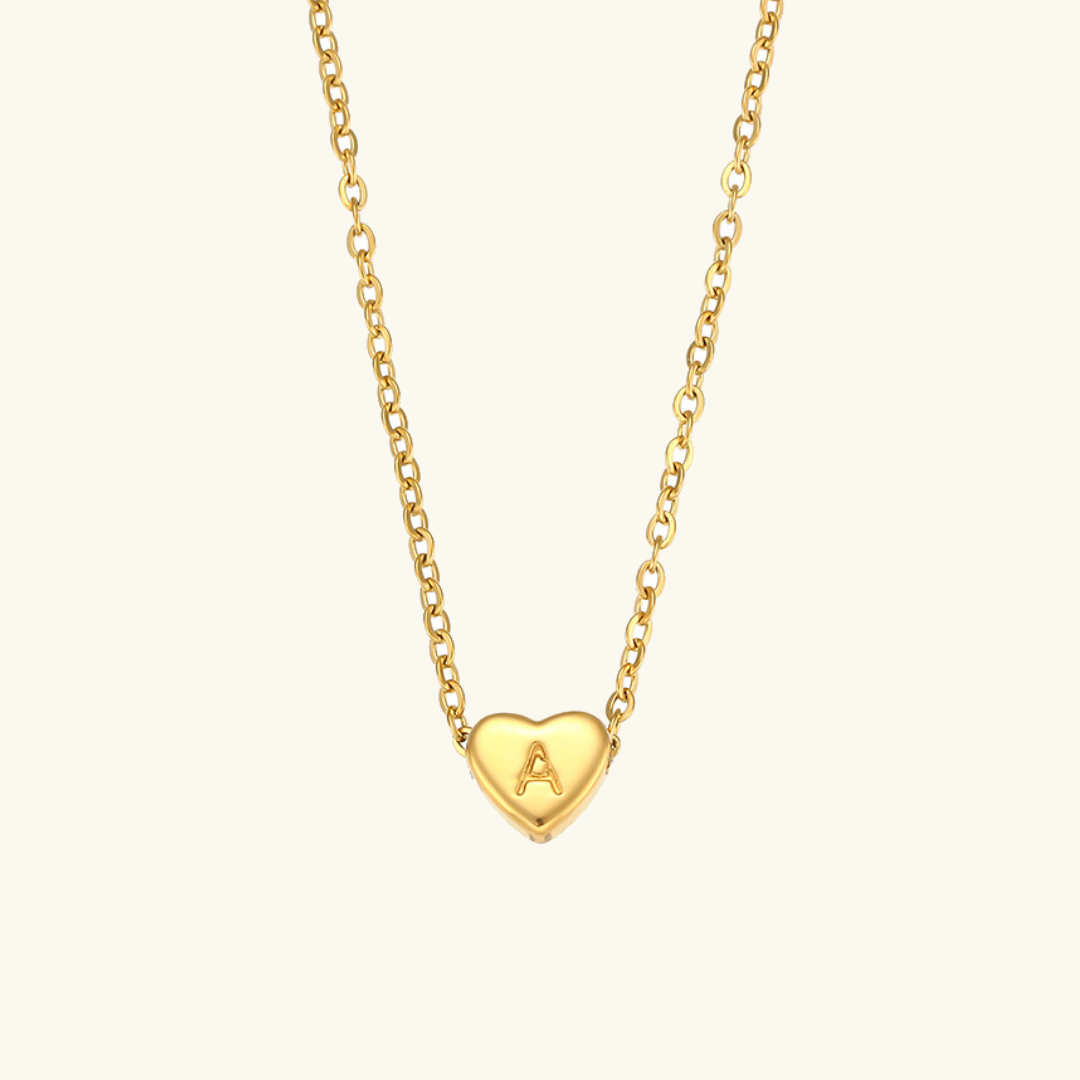 Corazón - Collar con iniciales de oro