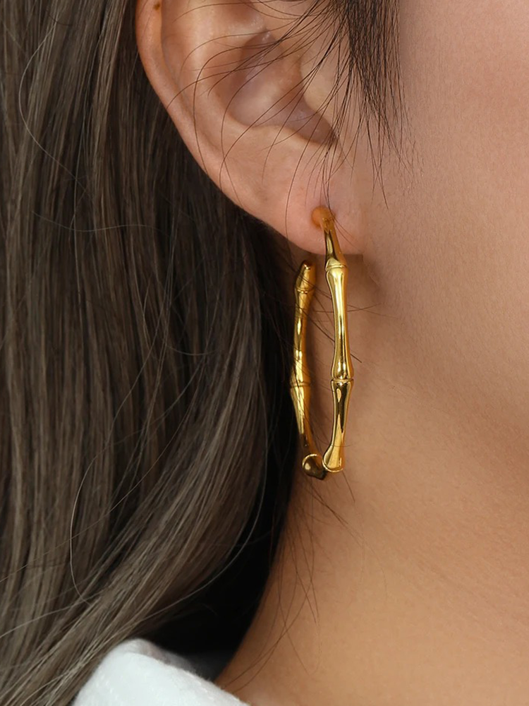Alice – Aretes de Bambú Doradas