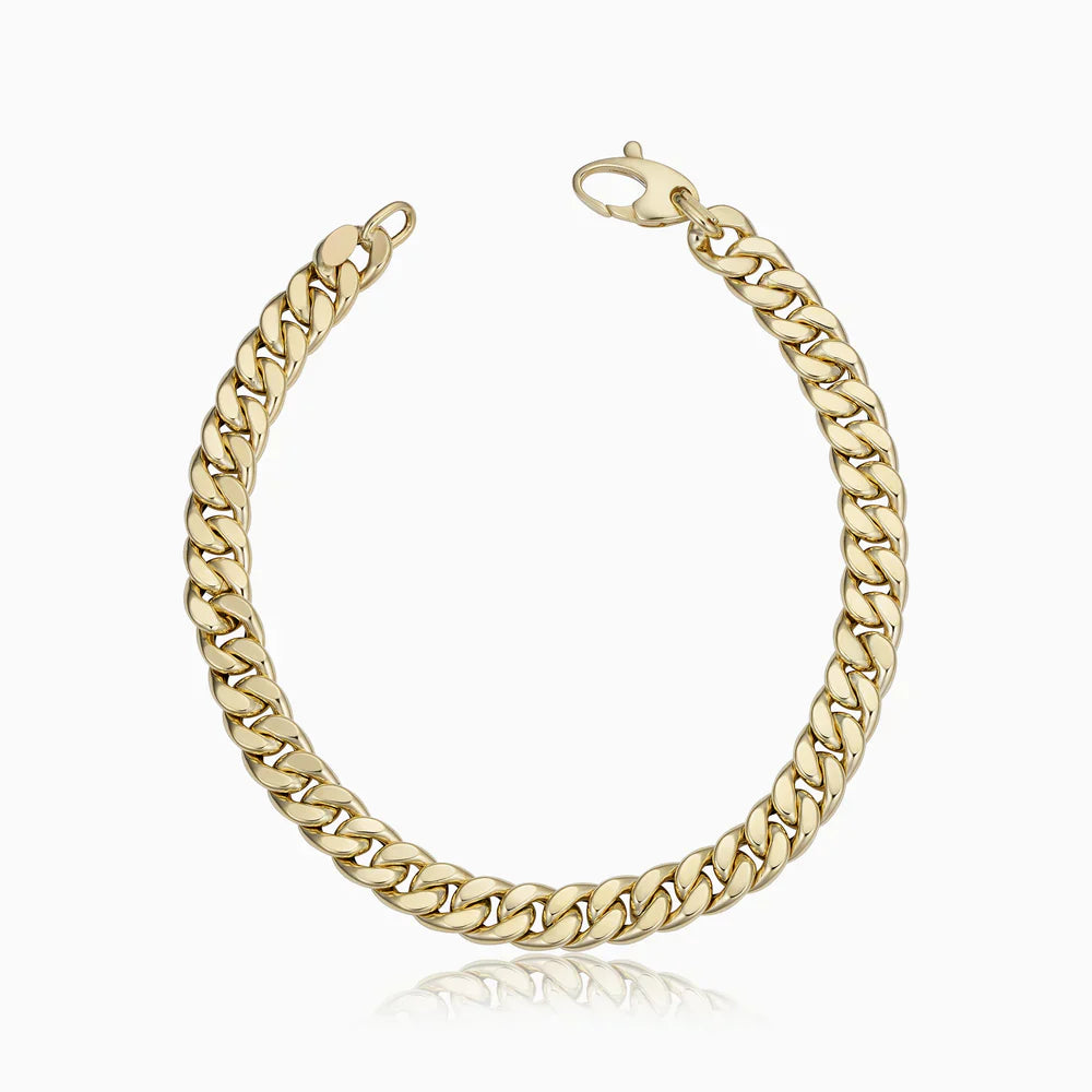 Estelle – Pulsera Cadena Cubana en Oro 16K