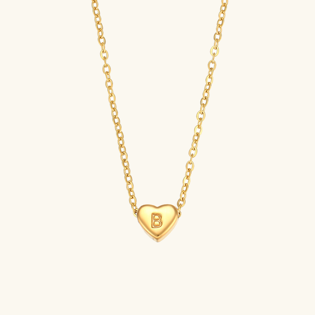 Corazón - Collar con iniciales de oro