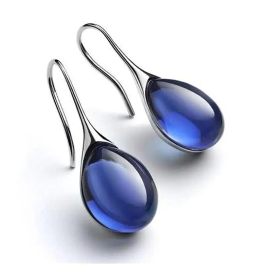 Leila – Pendientes de gota bicolor con cristales
